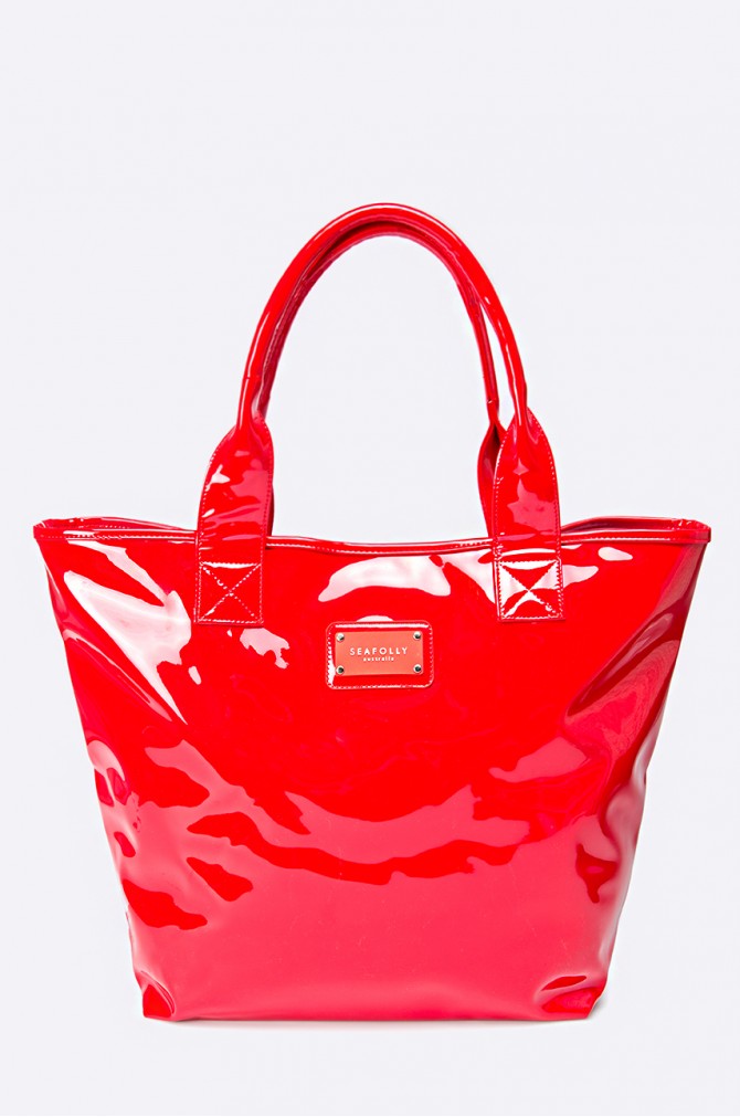 Lesklá červené kabelka
